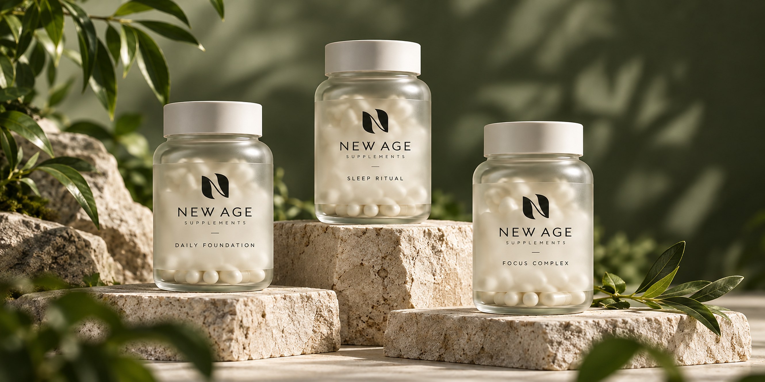 New Age Food and Pharm collection arranged together
